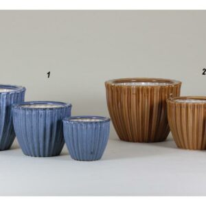 CACHEPOT STRIATO BLU MEDIO