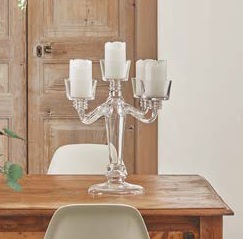 CANDELABRO BOTERO VETRO H47 5 FUOCHI