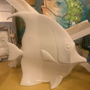 PESCE PIATTO CERAMICA BIANCO GRANDE