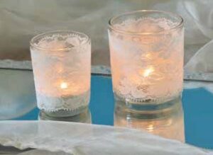 PORTATEALIGHT VETRO/PIZZO BIANCO MEDIO