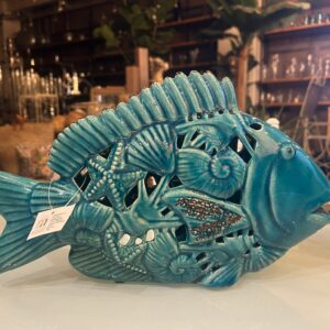 PESCE PORTACANDELA CON DECORO CONCHGLIA