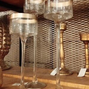 ALZATA PORTACANDELA BORDO ORO H35