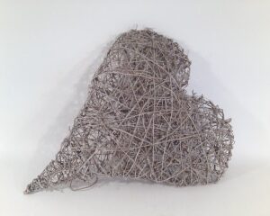 CUORE RATTAN BOMBATO GRIGIO H73