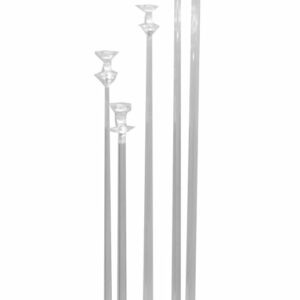 CENTROTAVOLA ROTONDO PLEXIGLASS CON 5 PORTACANDELE H 95