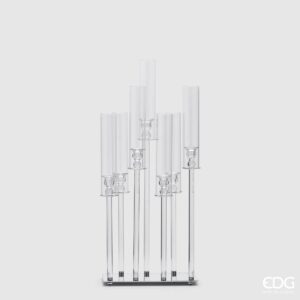 CANDELABRO CRYSTAL TUBES H80 RETTANGOLARE