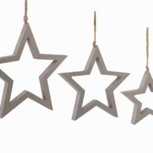 SET/3 STELLE LEGNO GRIGIE
