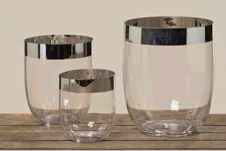 VASO ESTER BORDO ARGENTO H18