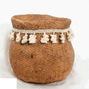 VASO CEMENTO BIANCO CON CORDA PICCOLO H18