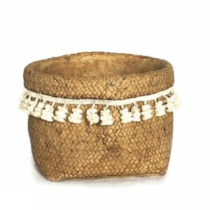 VASO CEMENTO BEIGE CON NAPPE BASSO H13,5