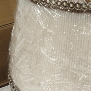 PARALUME PLISSETTATO 31 CM AVORIO-MARRONE