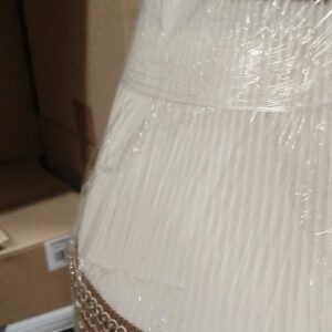 PARALUME PLISSETTATO 28 CM AVORIO-MARRONE